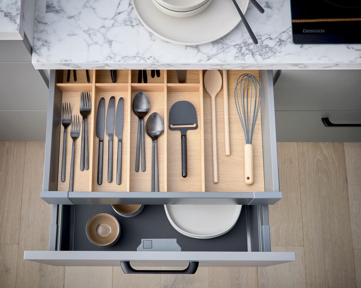 Core Collection – utdragen låda med bestickinsats i trä